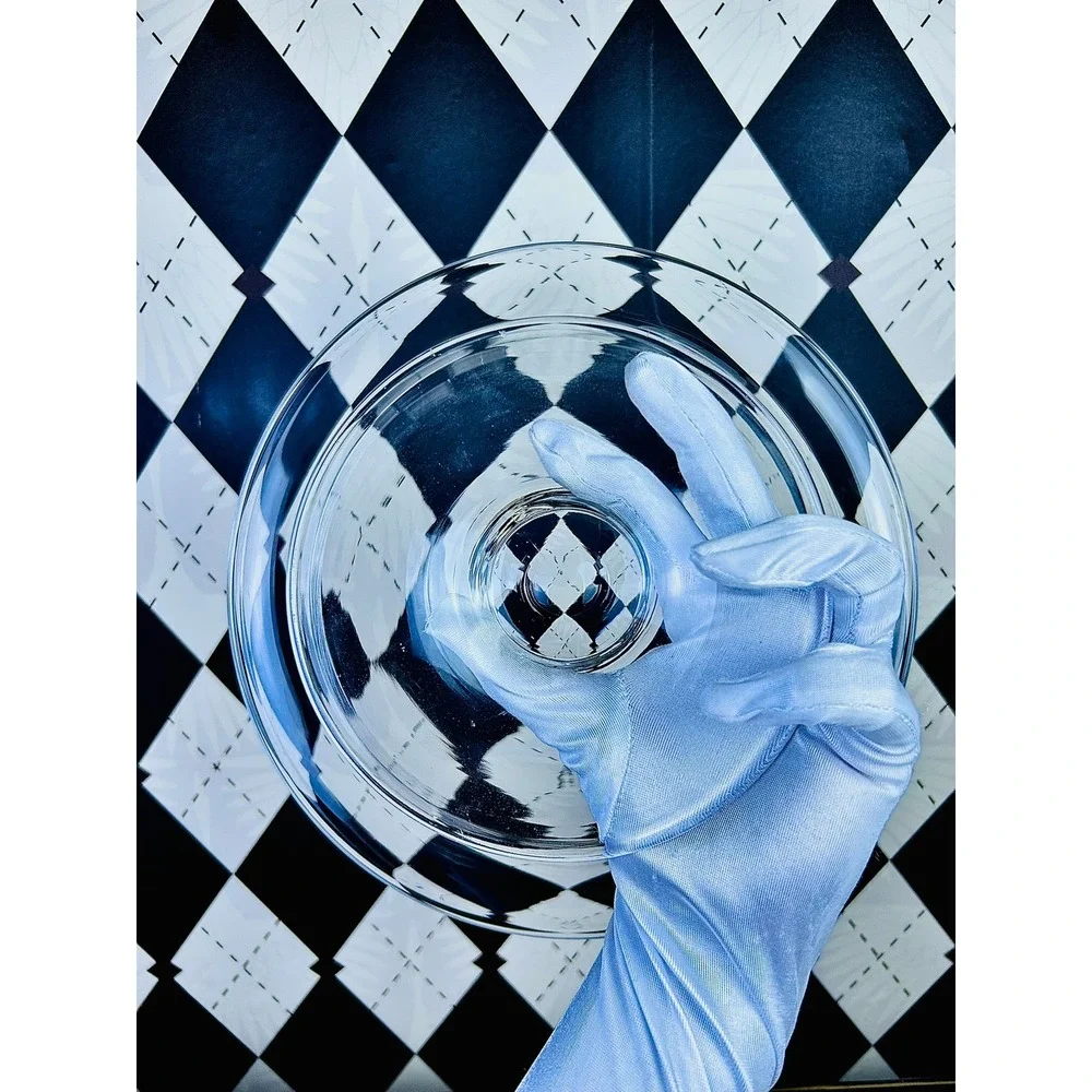 Vintage Wide 12 Inch Clear Glass Centerpiece Bowl‎ Pedestal Compote